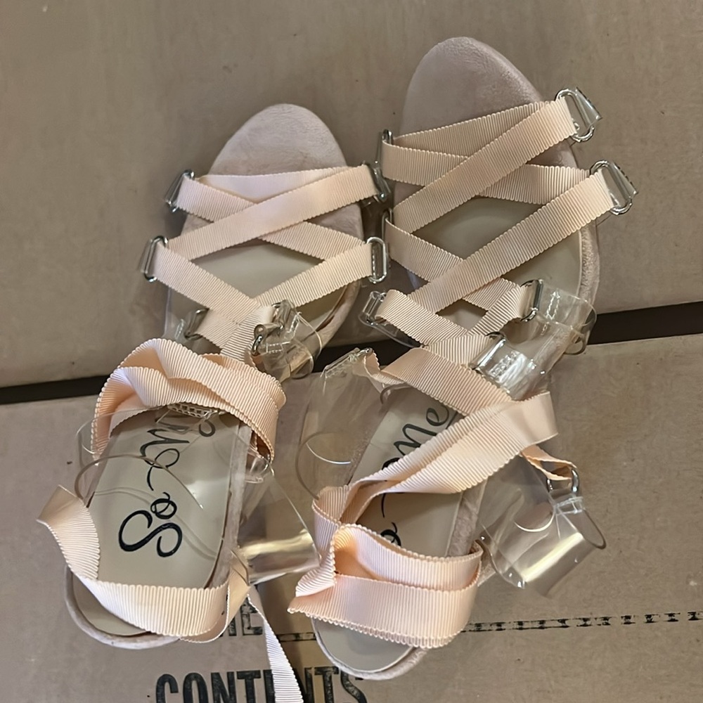 Lange Cream Strappy Sandals with Adjustable Ankle Strap